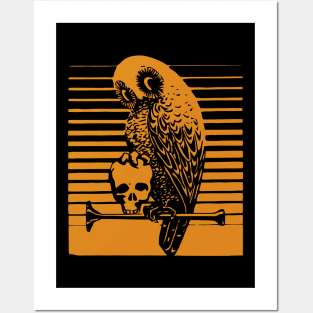 Owl and Skull Posters and Art